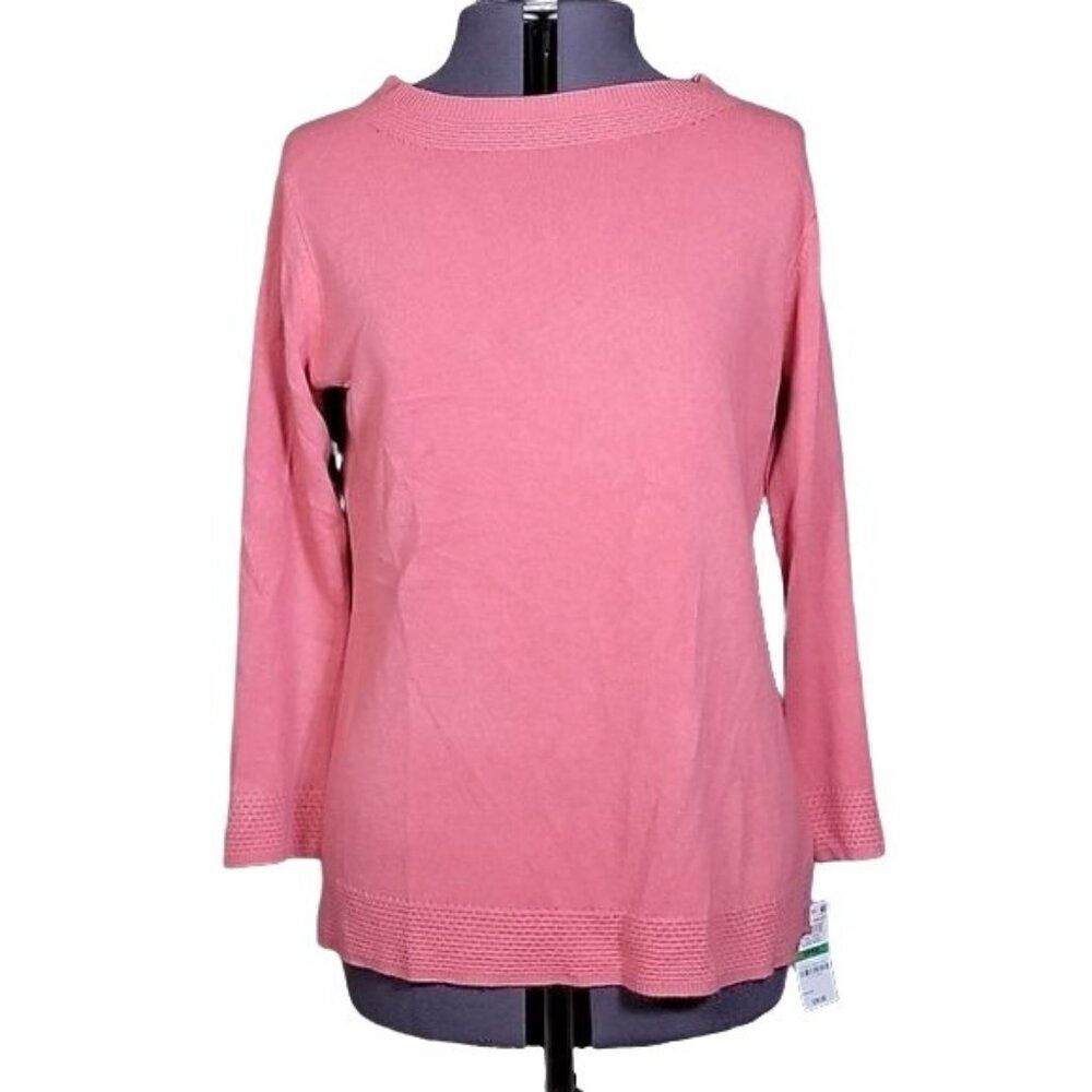 Karen Scott Bateau-Neck Long-Sleeve Sweater Sz S